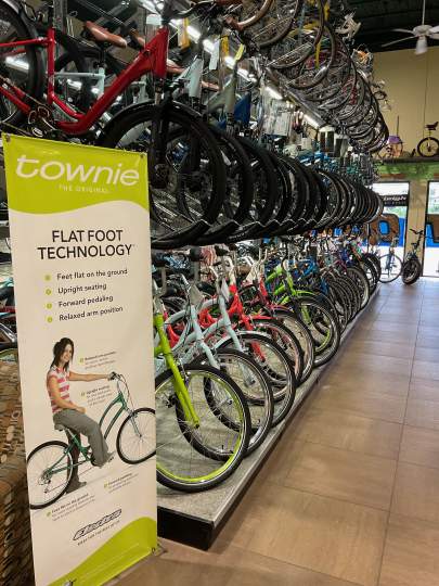 A display of bicycles in a store